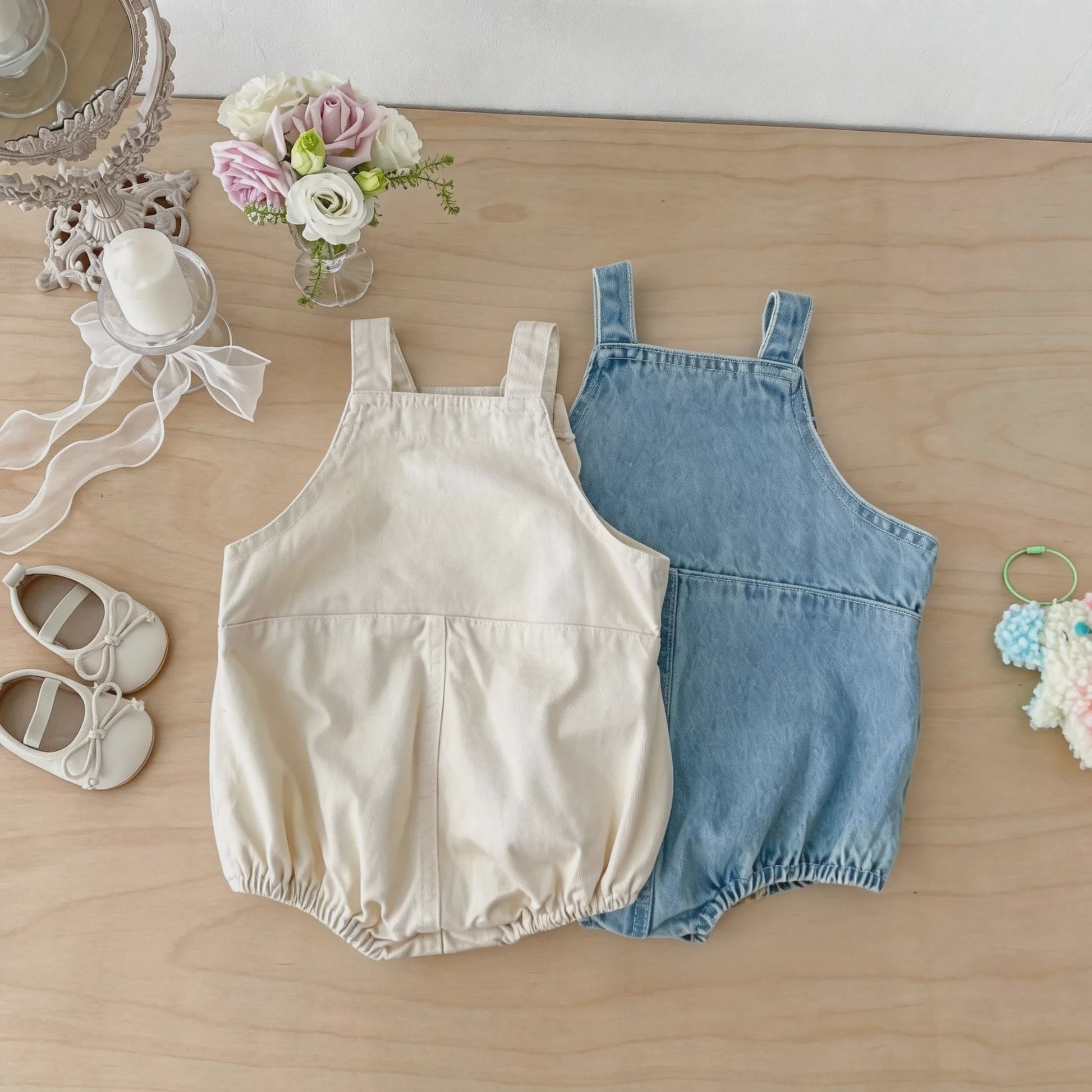 Schattige Denim Baby Overalls met Zakken - Lente & Zomer Collectie