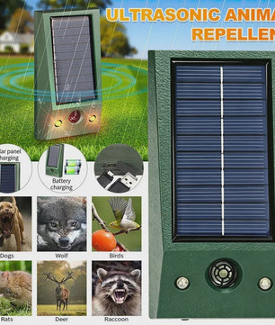Solar Ongedierteverjager met Ultrasoon Geluid en Stroboscoop Licht - Waterdicht voor Tuin