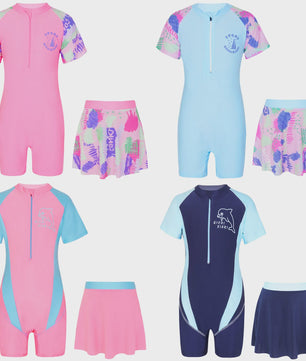 Meisjes Zwempak met Rokje - Korte Mouwen & Graffiti Print