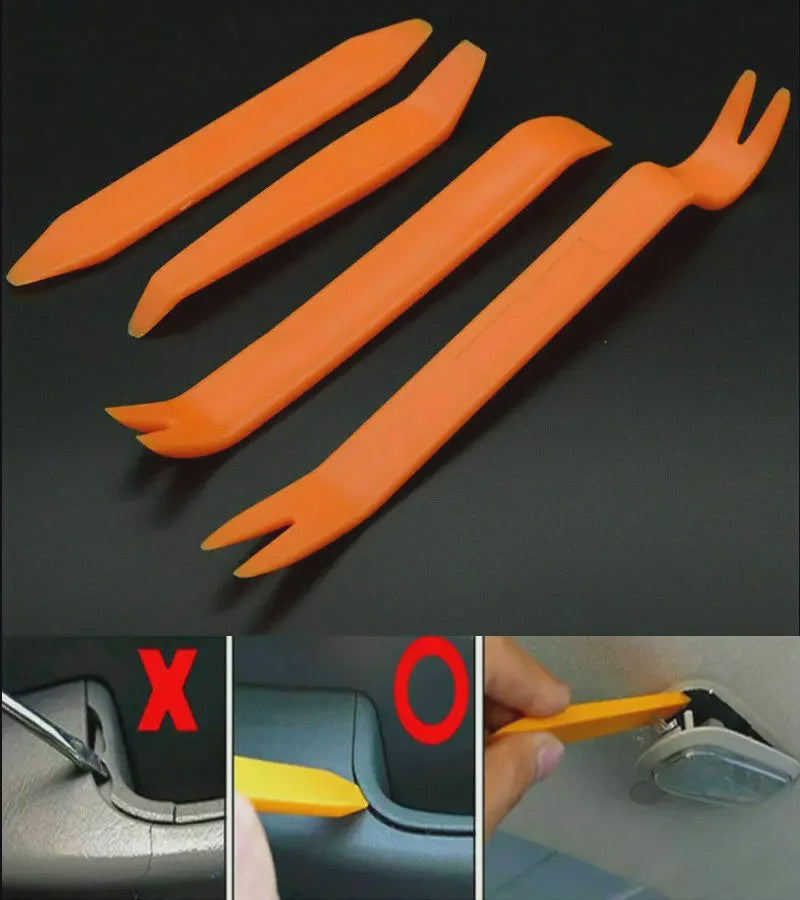 4-delige Autotrim Verwijderingsset: Paneel, Deur, Dashboard & Radio Clip Gereedschap