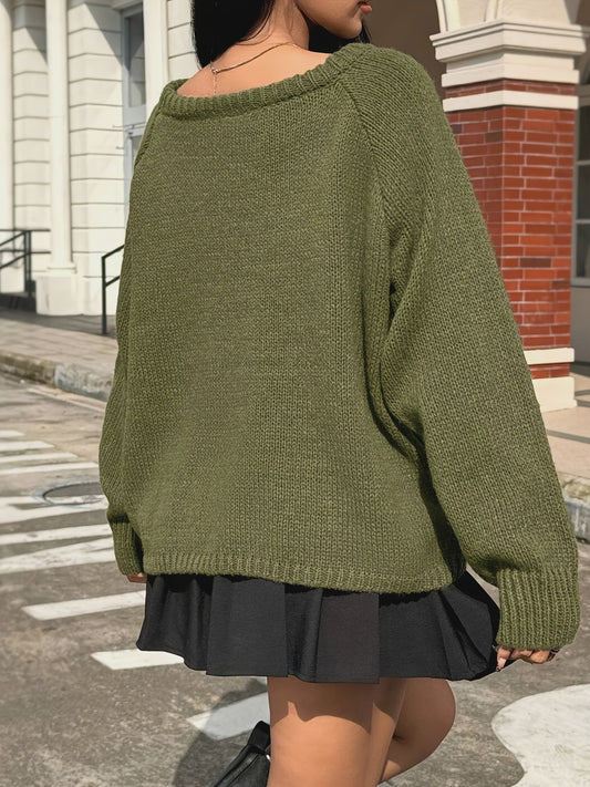 Dames Gebreide Pullover met Ronde Hals - Casual & Veelzijdig