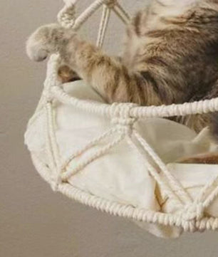 Handgeweven Macramé Kattenhangmat - Boho Stijl Hangend Kattenbed