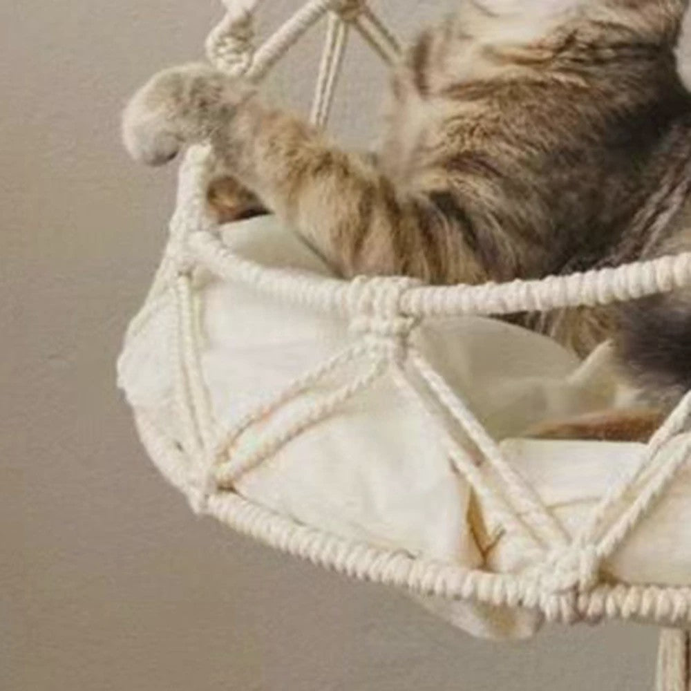 Handgeweven Macramé Kattenhangmat - Boho Stijl Hangend Kattenbed