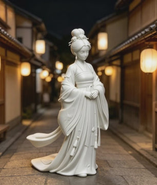 Elegant Chinees Hanfu Damesbeeldje - Oosterse Sculptuur 12cm