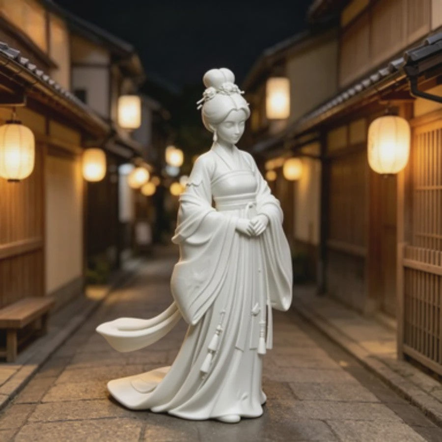 Elegant Chinees Hanfu Damesbeeldje - Oosterse Sculptuur 12cm