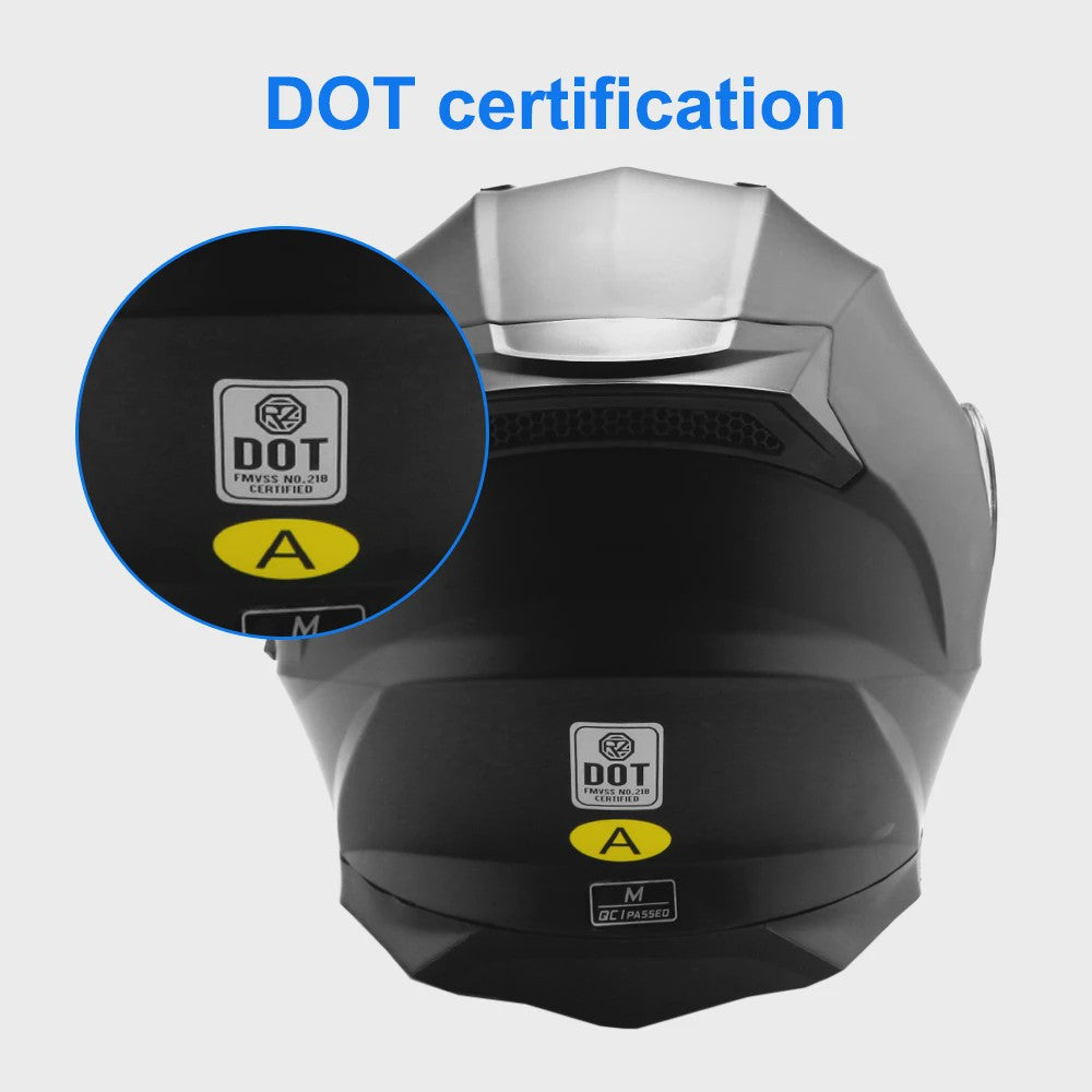 Modulaire Motorhelm Mat Zwart - Dubbele Lens, DOT Gecertificeerd, Unisex