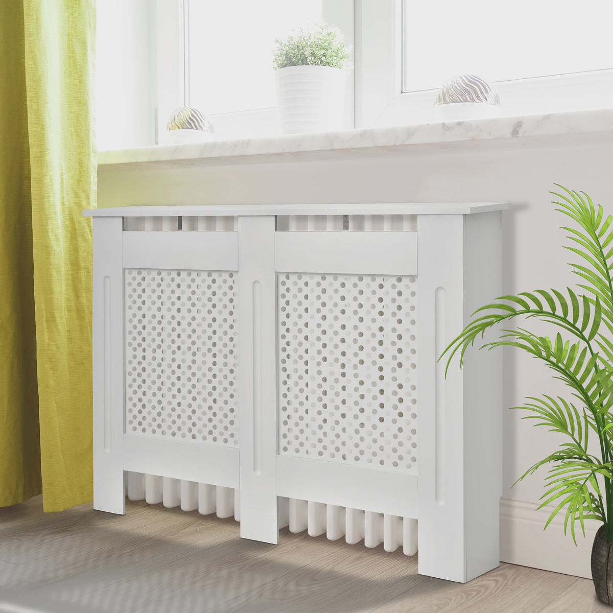 Homcom Houten Radiatorombouw 111.5x19x82cm - Elegant & Modern Design