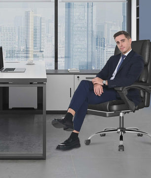 Ergonomische Directiestoel met Voetensteun - PU Leer - Verstelbaar