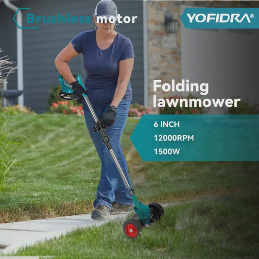 YOFIDRA Accu Grasmaaier & Trimmer - 100-135cm Verstelbaar - Makita 21V Batterij Compatibel
