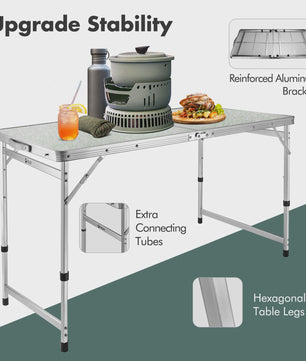 Opvouwbare Aluminium Tafel - Verstelbare Hoogte voor Camping, Tuin & Picknick