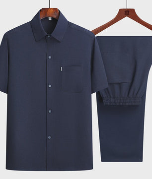 Zomer Heren Casual Set: Stijlvolle Shirt & Broek Combinatie