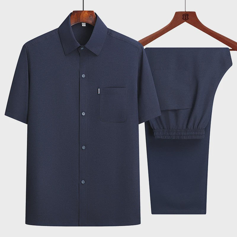 Zomer Heren Casual Set: Stijlvolle Shirt & Broek Combinatie