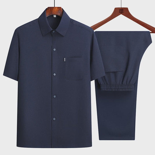 Zomer Heren Casual Set: Stijlvolle Shirt & Broek Combinatie