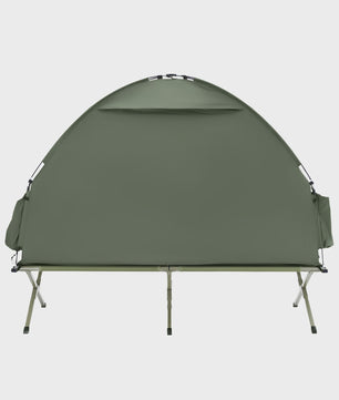 SoBuy 3-in-1 Camping Tent voor 1 Persoon - Groen met Lamp- en Schoenenopslag