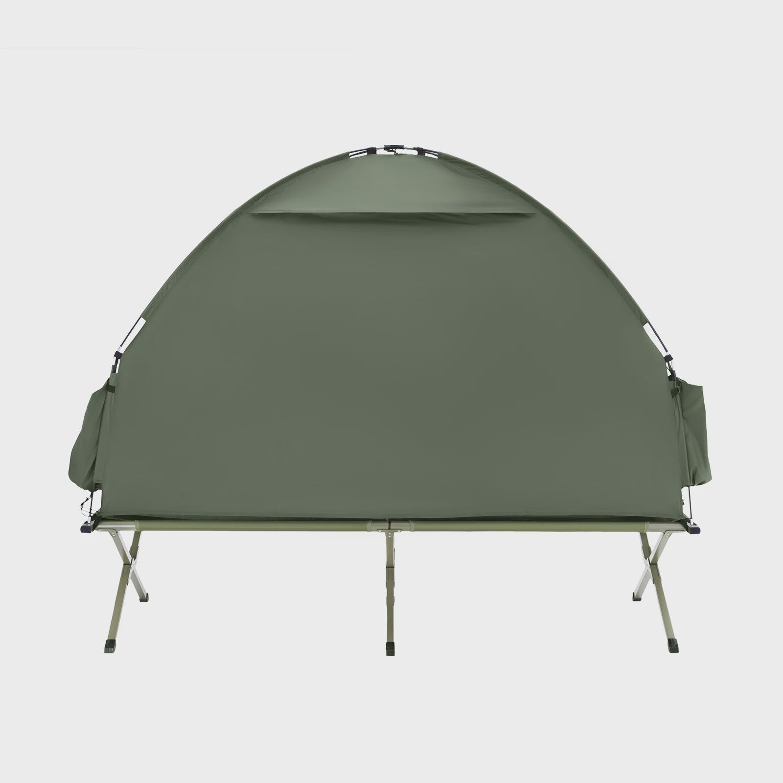 SoBuy 3-in-1 Camping Tent voor 1 Persoon - Groen met Lamp- en Schoenenopslag