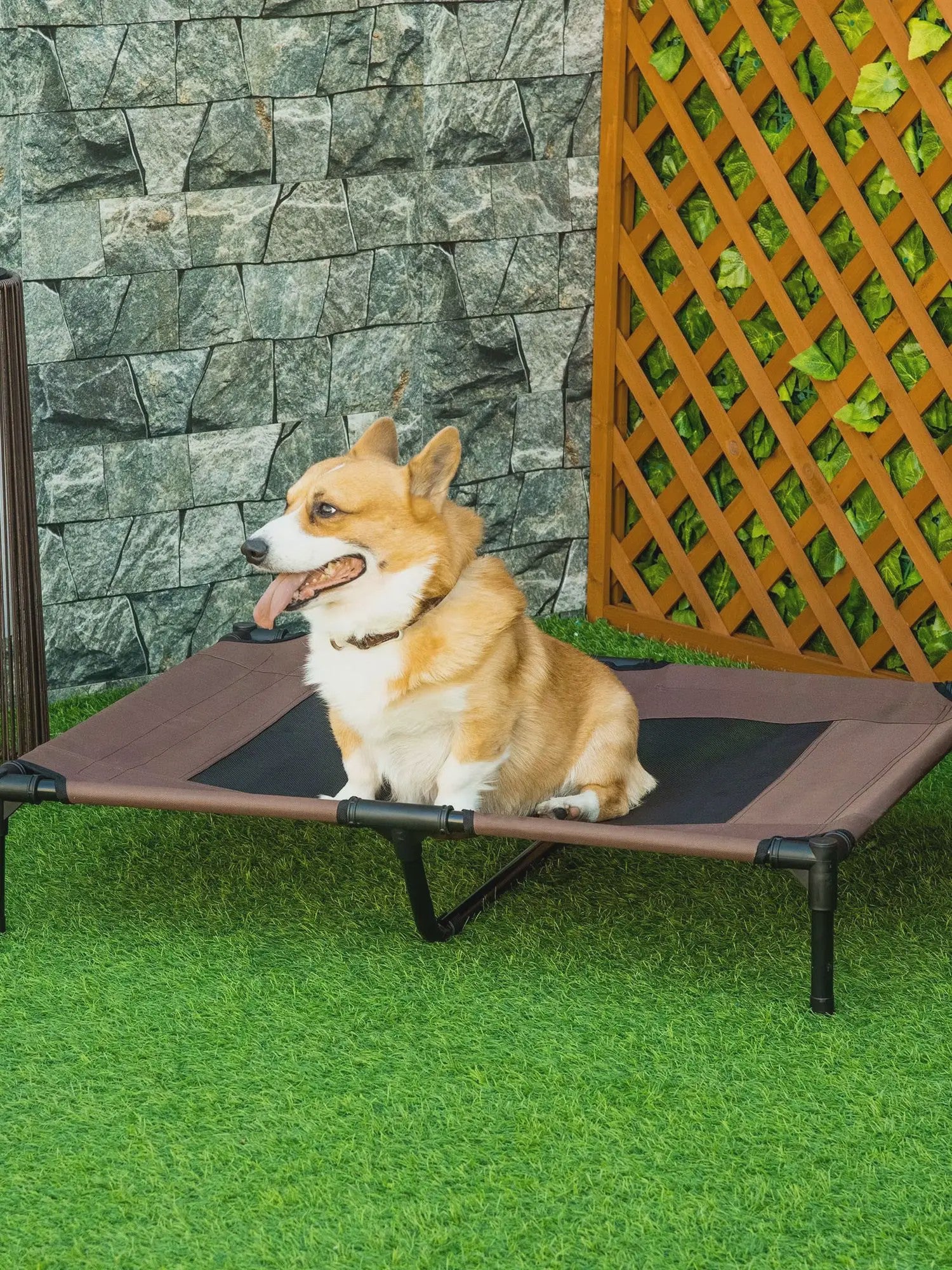 PawHut bed-footed dog bed cat camp bed bed raised aniamux Great Comfort fabric Oxford microphone-perforated Textilene aci