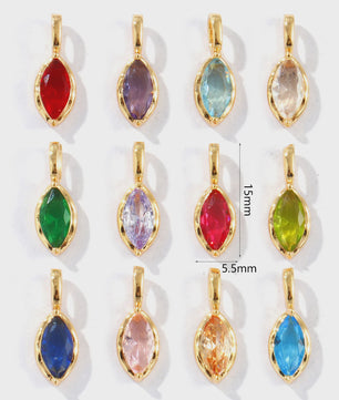 Set van 2 Olijfvormige Bedels met Strass & 18K Goudkleurige Hanger - DIY Sieraden Maken
