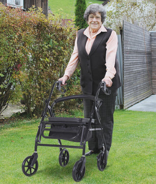 Opvouwbare Rollator met Zitting, Handremmen en Opbergmand - Lichtgewicht & Ergonomisch