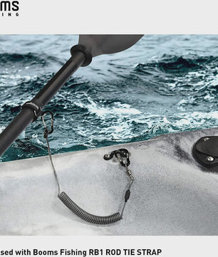 Booms Fishing T02RB1 Hengel Lanyard - 2M Elastisch, Heavy Duty voor Vissen & Kajak (4 stuks)