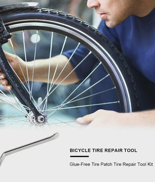 Fietsband Reparatiekit met Vulkaniseerlijm & Plakkers - Bandenplakset voor Mountainbike/Racefiets