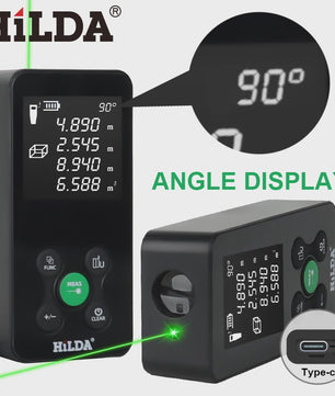 HILDA Laser Afstandsmeter 120M - Hoekmeting, Dubbele Laser & Oplaadbaar