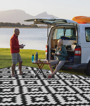 Groot Outdoor Vloerkleed - Opvouwbaar & Omkeerbaar - Plastic Riet - Voor Tuin, Camping, Strand & RV