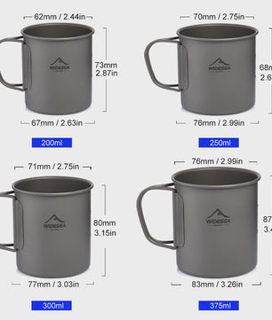 Widesea Titanium Camping Mok - Lichtgewicht & Duurzaam Outdoor Tafelgerei
