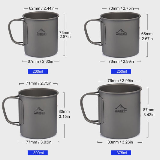 Widesea Titanium Camping Mok - Lichtgewicht & Duurzaam Outdoor Tafelgerei
