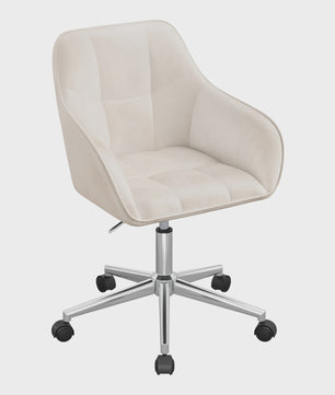 Velours bureaustoel met hoge rugleuning, draaibaar en in hoogte verstelbaar - Comfortabel en Ergonomisch