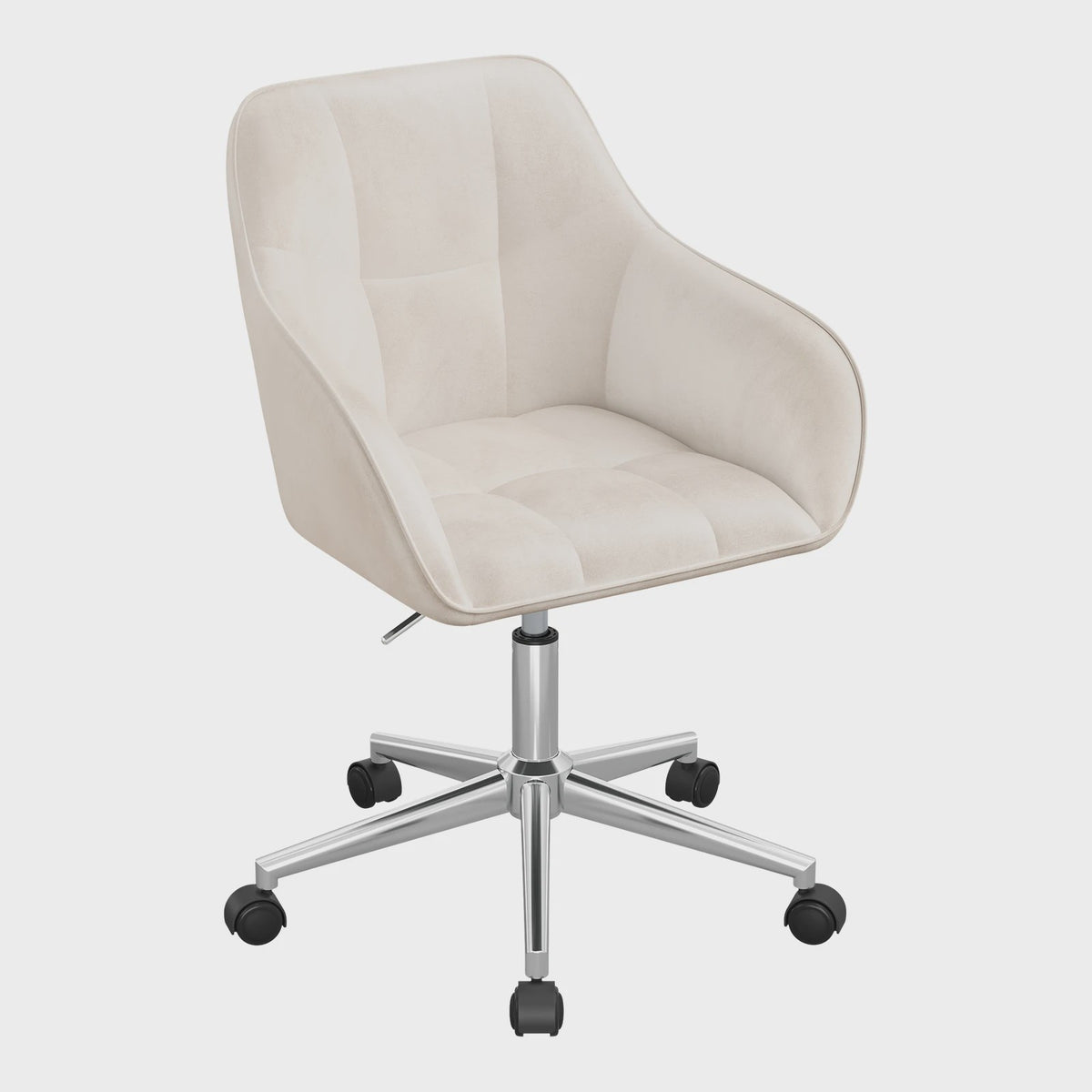 Velours bureaustoel met hoge rugleuning, draaibaar en in hoogte verstelbaar - Comfortabel en Ergonomisch