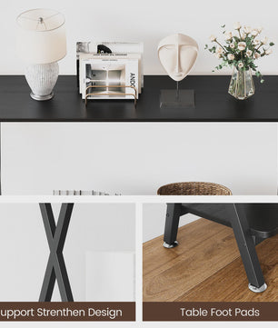 Smalle Console Tafel met Plank en Metaal Frame - Hal, Entree, Achterbank Meubel