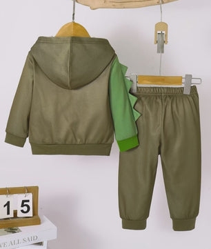 Schattige Dinosaurus Set voor Baby Jongens - Lente/Herfst Jas met Broek