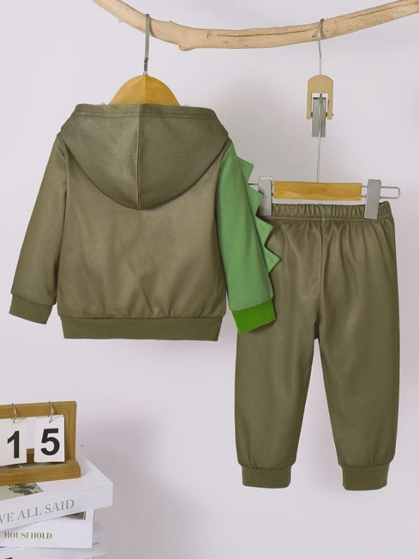 Schattige Dinosaurus Set voor Baby Jongens - Lente/Herfst Jas met Broek