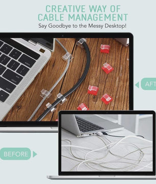 50 Stuks Kabel Organizer Clips - Kabelmanagement & Snoerhouder voor Bureau, Wandmontage & Opladen