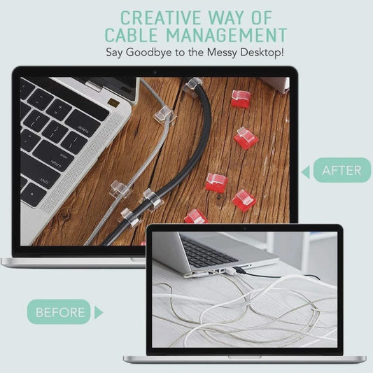 50 Stuks Kabel Organizer Clips - Kabelmanagement & Snoerhouder voor Bureau, Wandmontage & Opladen
