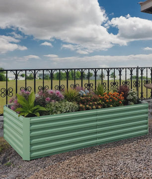 Verhoogd Tuinbed Metaal 6x3x2 ft (183x91 cm) - 60 cm Hoog, Groen, Roestbestendig & Eenvoudig te Monteren