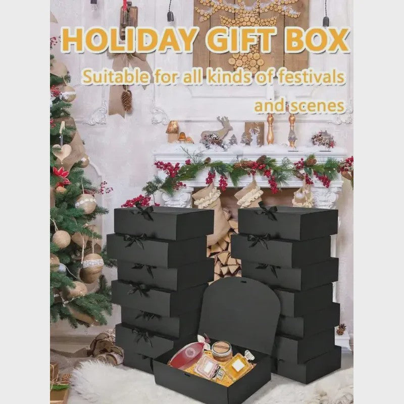 Luxe Zwarte Cadeaubox met Lint - Perfect voor Bruidsmeisjes, Afstuderen & Speciale Gelegenheden