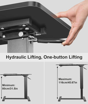 Verstelbaar Zit-Sta Bureau met Pneumatische Lift - Laptoptafel voor Thuis