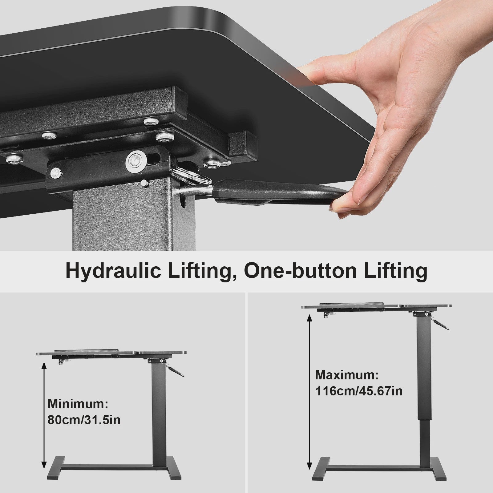 Verstelbaar Zit-Sta Bureau met Pneumatische Lift - Laptoptafel voor Thuis
