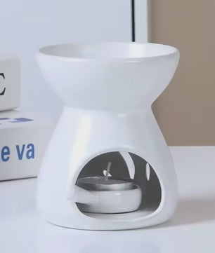 Handgemaakte 2-in-1 Keramische Oliebrander & Nachtlampje voor Essentiële Oliën, Yoga en Spa