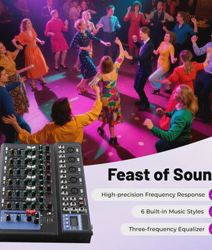 Professionele 7-Kanaals Audio Mixer voor DJ's, Live Studio & Muziekproductie
