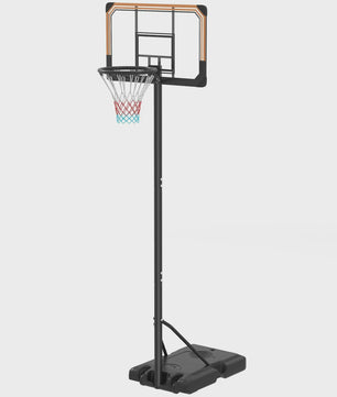 Verstelbare Basketbalpaal met Wielen - Zwart, 182-213 cm Hoogte