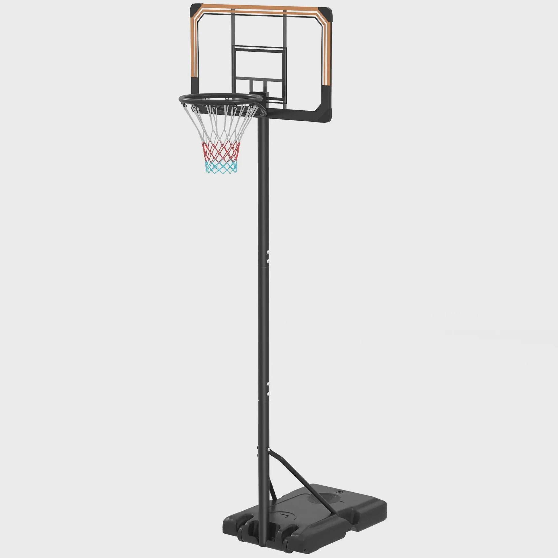 Verstelbare Basketbalpaal met Wielen - Zwart, 182-213 cm Hoogte