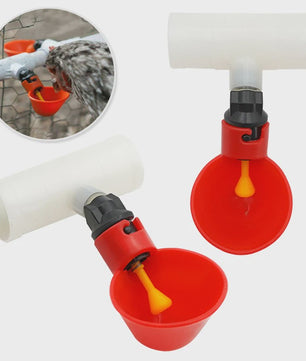 10x Automatische Drinkbakken voor Kip en Kwartel met Gele Tepel - Pluimvee Water Systeem