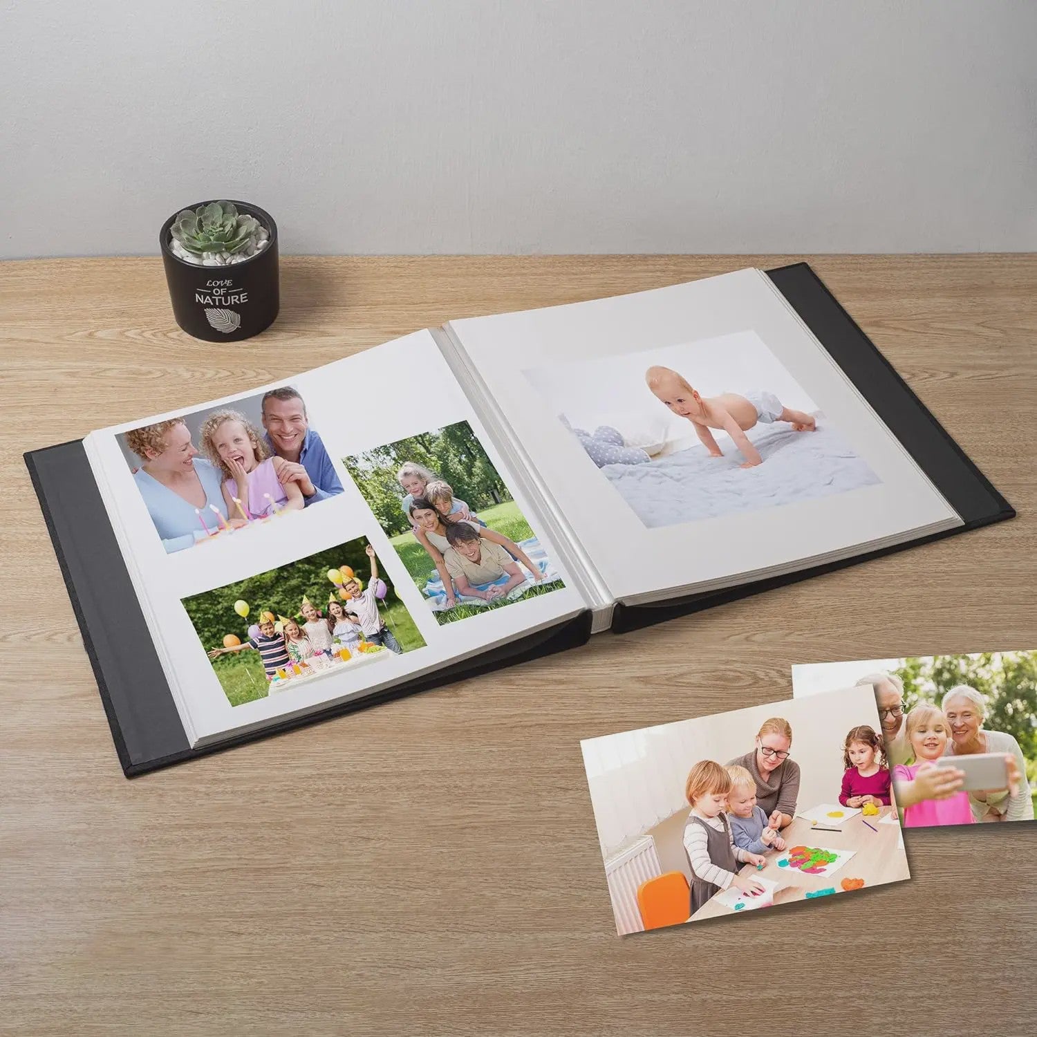 Luxe Linnen Scrapbook Album - Zelfklevend, 40 Pagina's voor 4x6, 5x7, 8x10 Foto's - Inclusief Pen & Tool - Perfect voor Familie & Bruiloft