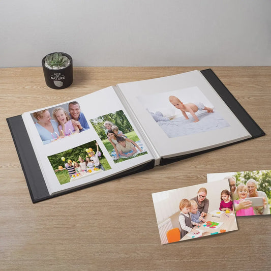 Luxe Linnen Scrapbook Album - Zelfklevend, 40 Pagina's voor 4x6, 5x7, 8x10 Foto's - Inclusief Pen & Tool - Perfect voor Familie & Bruiloft
