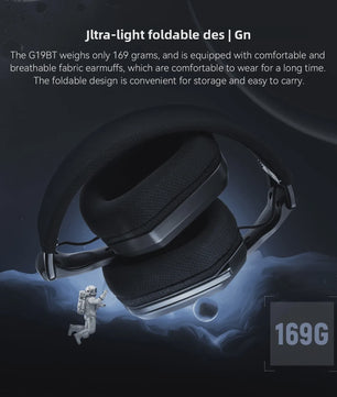 EKSA G19 BT Gaming Headset: Draadloos 2.4GHz/Bluetooth, Lichtgewicht, Opvouwbaar, Met Microfoon voor PC/PS5/Xbox