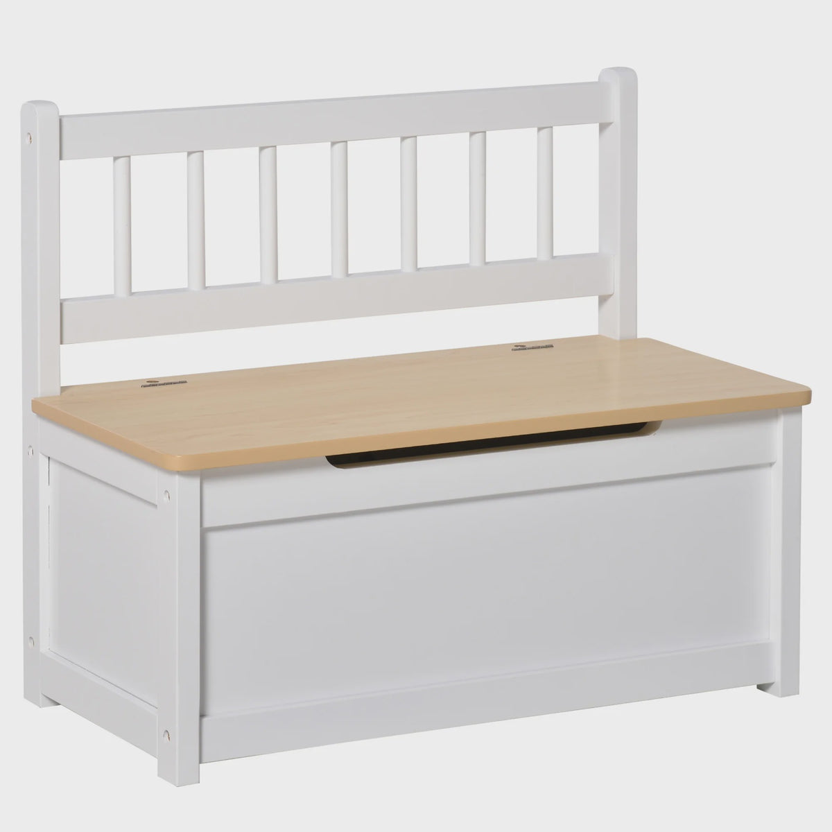 Homcom Wooden Toy Chest Storage with Lid and Backrest for Children