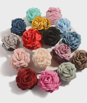 Bloem Haarclip Dames - Katoen Stof Rozen Klip - Medium Maat - Koreaanse Stijl Haarsieraad