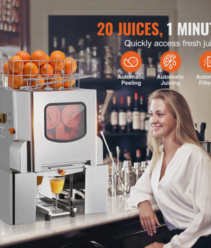 Professionele Automatische Sinaasappelpers - 120W RVS - 20 Sinaasappels/Minuut